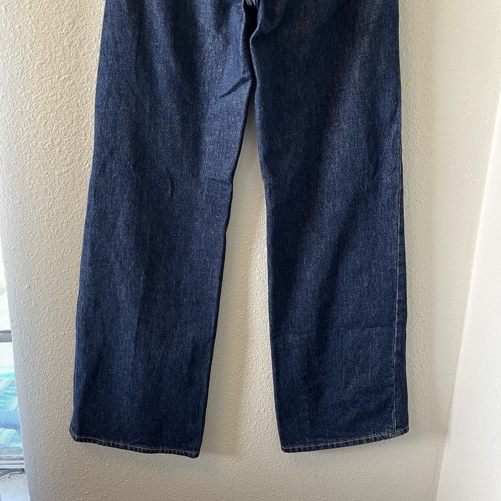 Levis Premium Ribcage WIde Leg Jeans Women 24 High Rise Dark Denim 100% Cotton - Picture 10 of 15